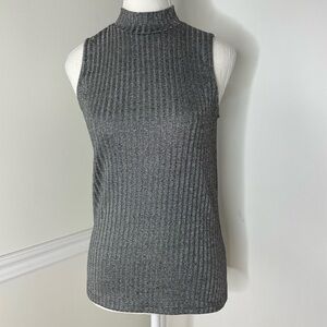 Ricki’s mock neck ribbed sleeveless top S